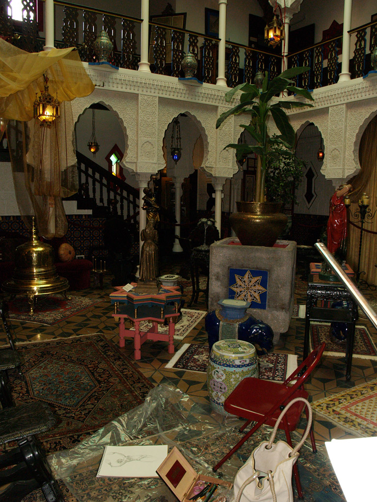 Jean's red chair inside the Court of Lions