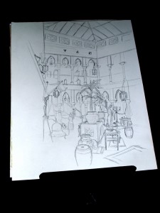 Michael's drawing in progress