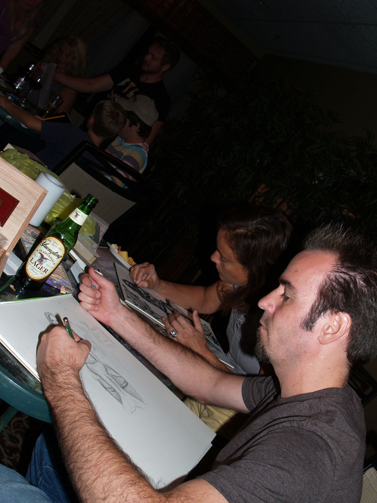 Michael sketching away