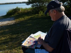 Scott with pastels