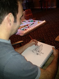 Michael with a conte pencil