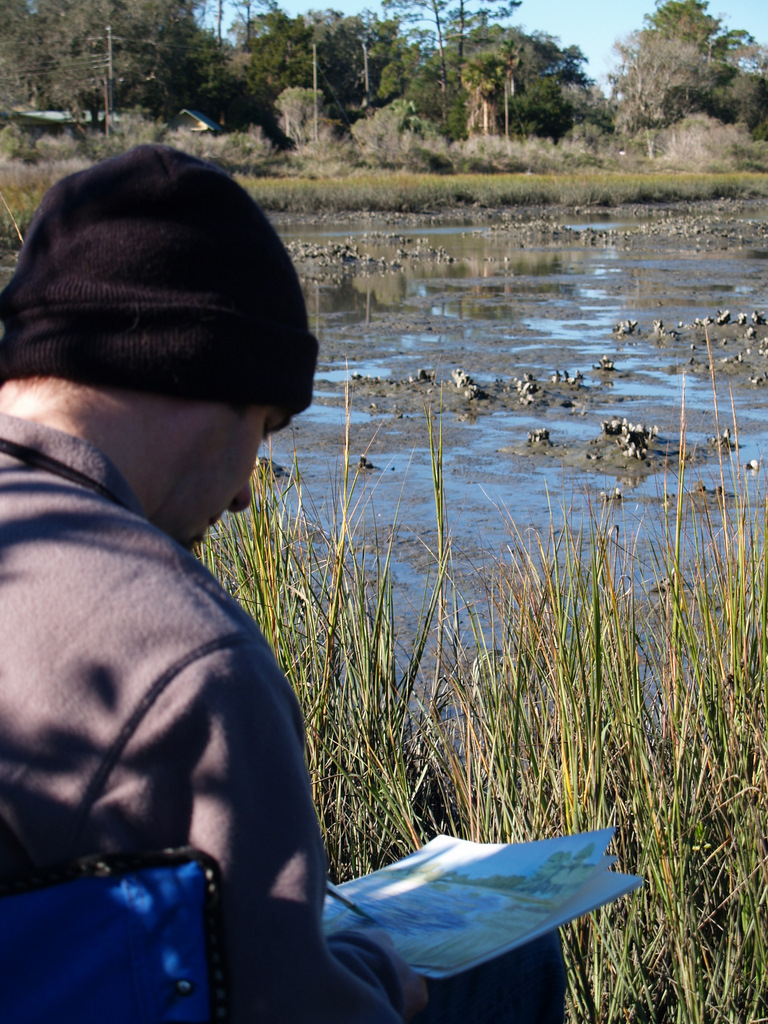 Michael with watercolors