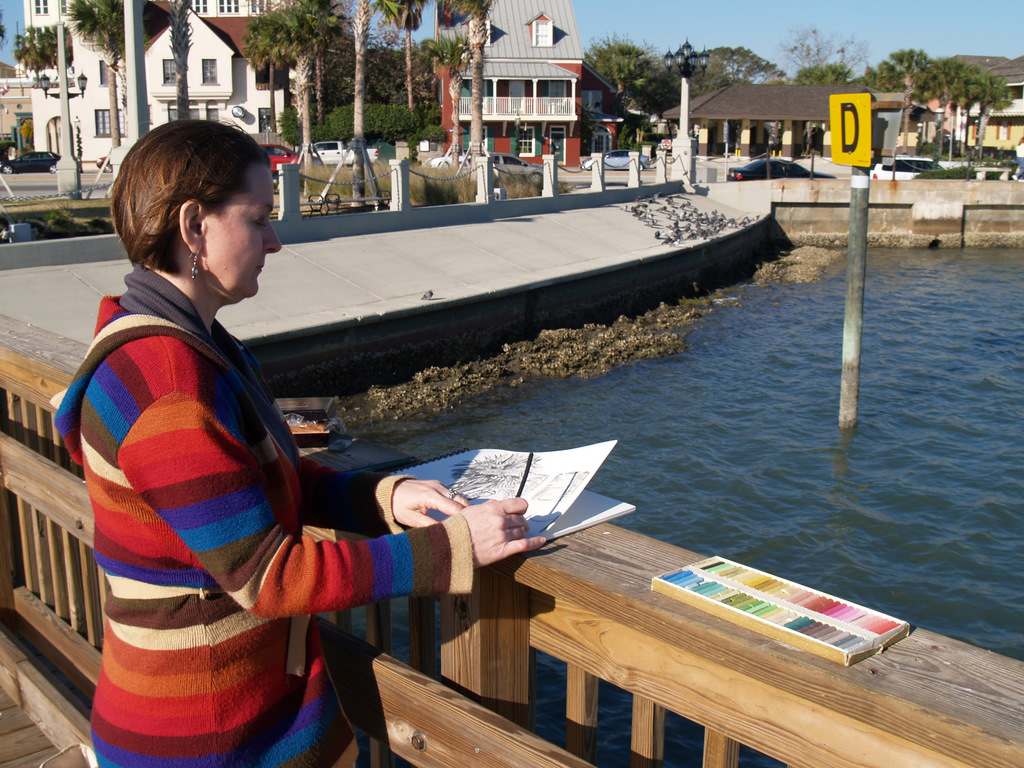 Jean working in charcoal