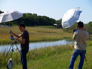 Plein air artists at work
