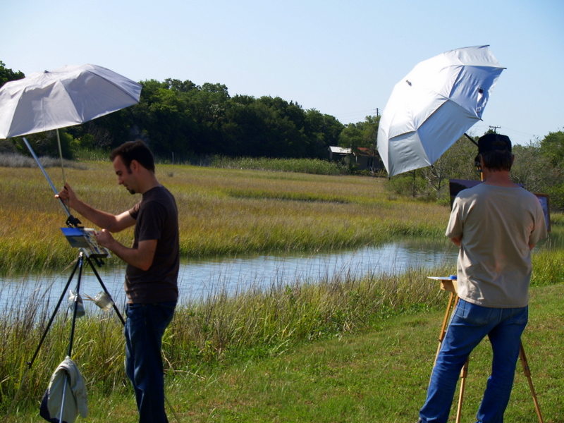 Plein air artists at work