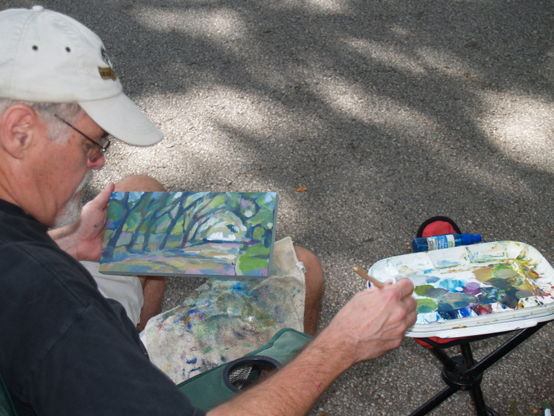 Scott paints the canopy
