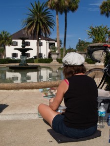 Jean paints the fountain