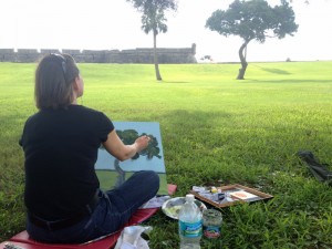 Jean paints a tree