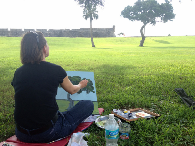 Jean paints a tree