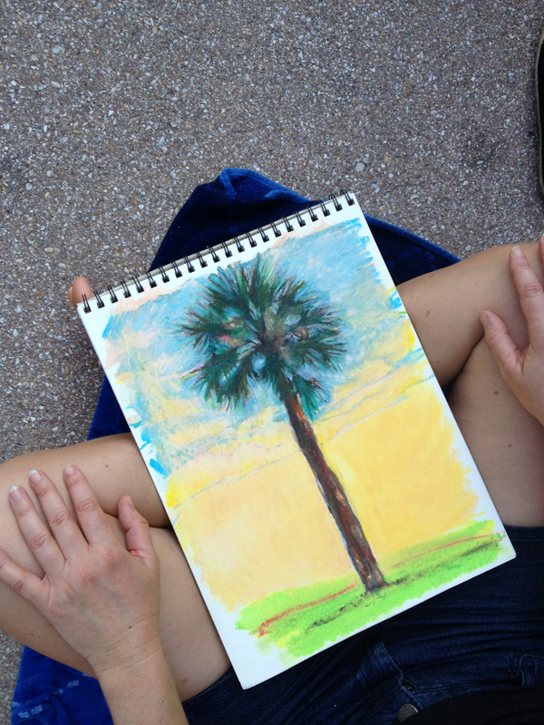 Jean's oil pastel tree
