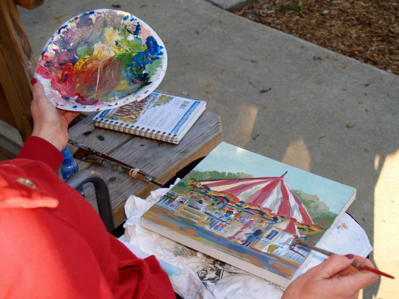 Jean painting in acrylic